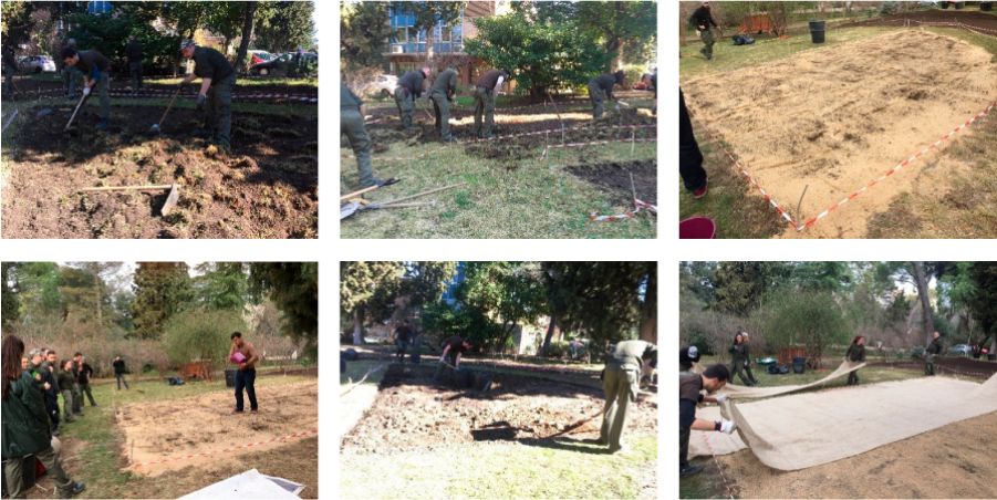 Conjunto de fotografías de alumnos de las formaciones prácticas en jardinería y arboricultura realizadas por el Real Jardín Botánico