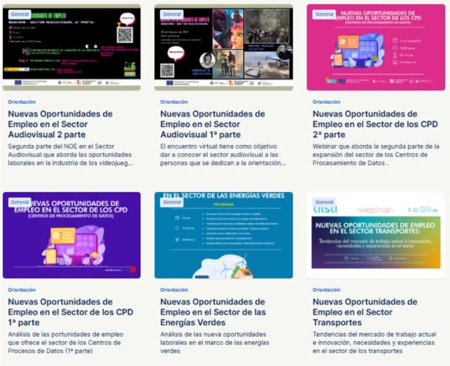 Imágenes de muestra de algunos NOE publicados en la web RedCOE