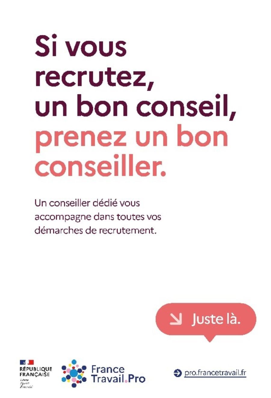 Cartel publicitario de France Travail.Pro