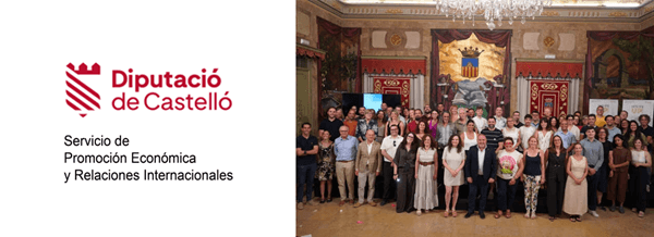 Logotipo Diputación de Castellón y foto de grupo de Aniversario Programa Move Up