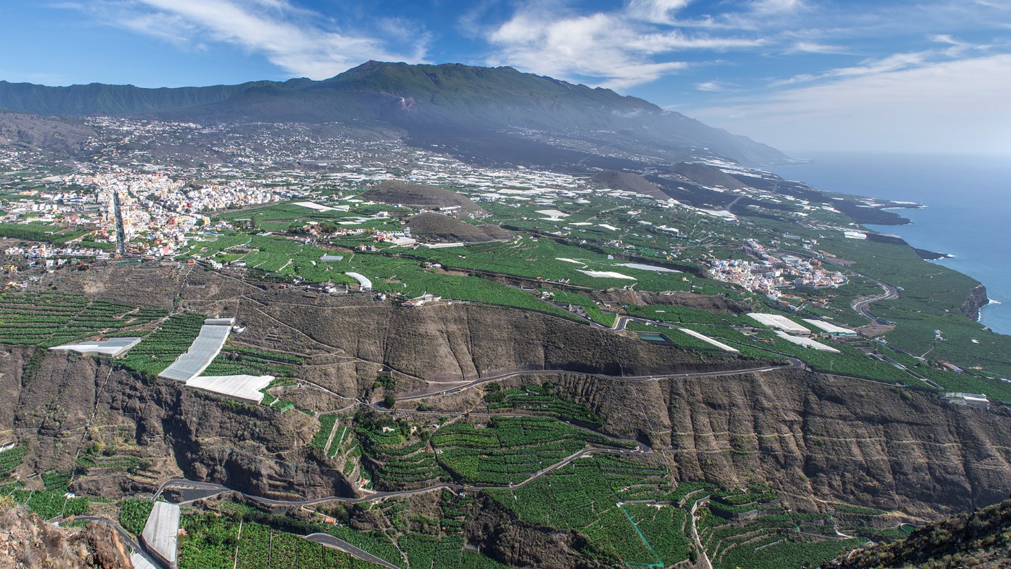 Fotografía del valle de Aridane después de la erupción