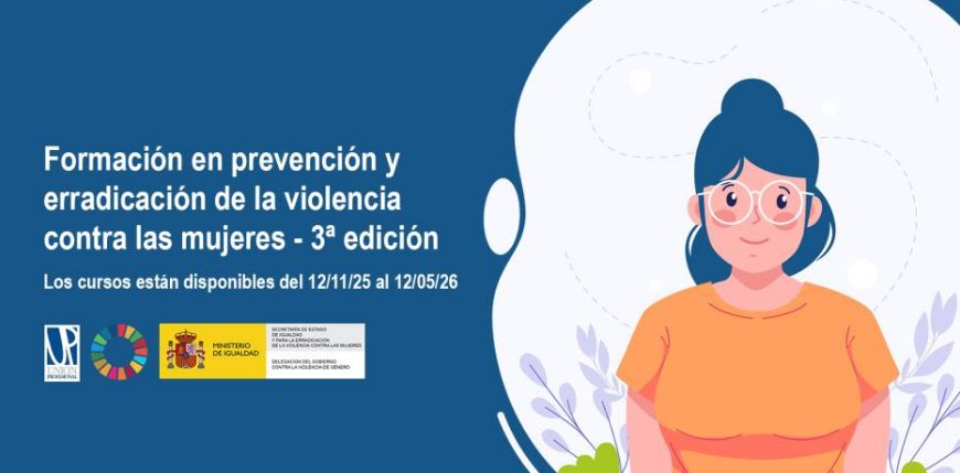 Imagen promocional de los cursos de UP y MInisterio de Igualdad