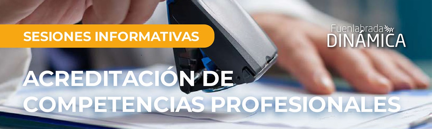imagen de manos compulsando documento. texto: sesiones informativas, acreditacion competencias profesionales