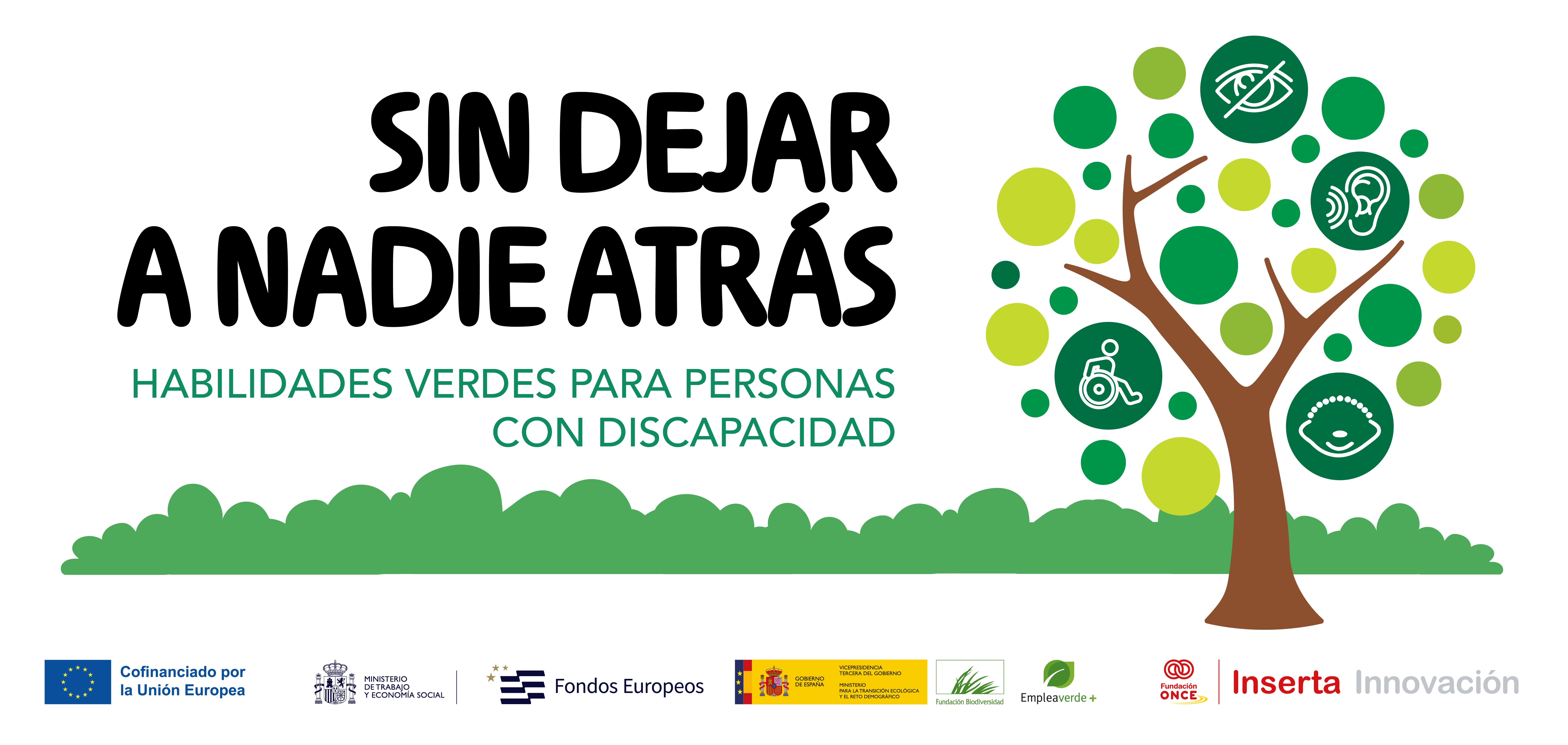 Imagen promocional de curso de formación en habilidades verdes para personas con discapacidad que impulsa la Fundación ONCE y Fundación Biodiversidad