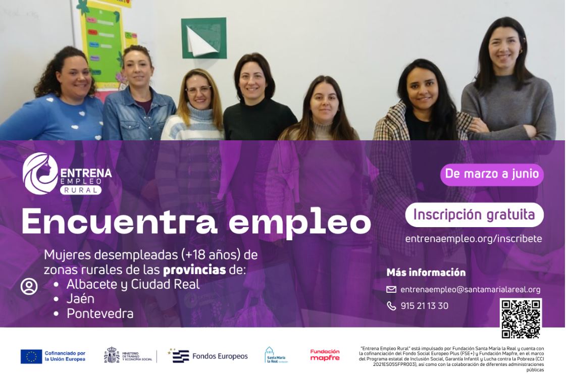 Imagen del programa de la Fundación Santa María La Real "Entrena Empleo rural " dirigido a mujeres